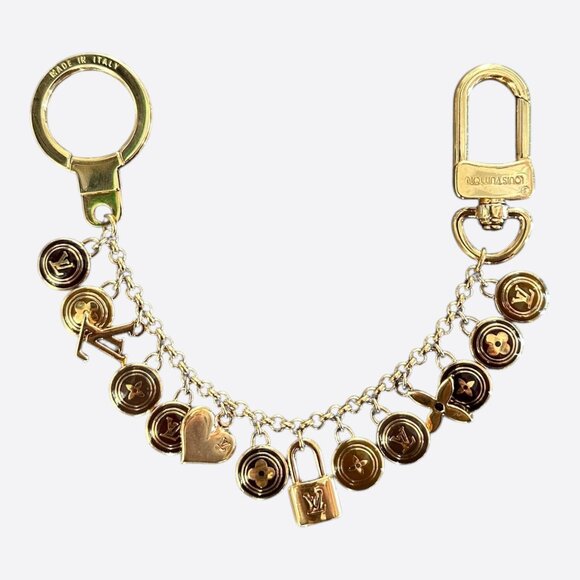 Louis Vuitton Gold & Brown Pestilles Key Chain Bag Charm - Picture 2 of 3
